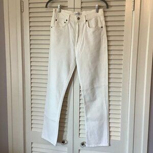 AGOLDE women's jeans 26 white straight leg denim button fly